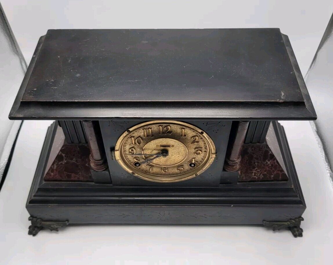 Ingraham 8 Day Gonging Mantle Clock circa 1800s