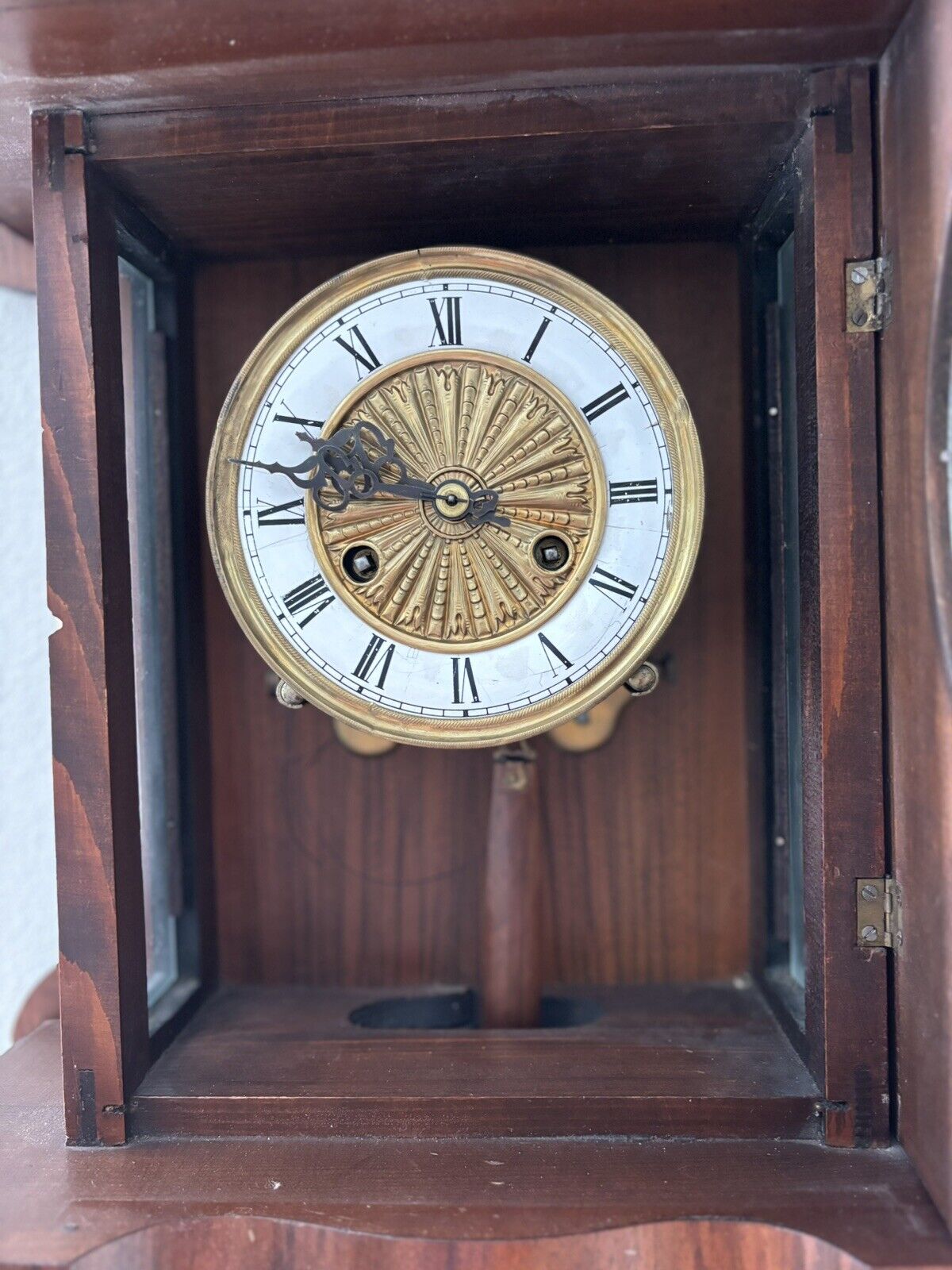 Victorian Rosewood Pendulum Wall Clock, Mid 1800's