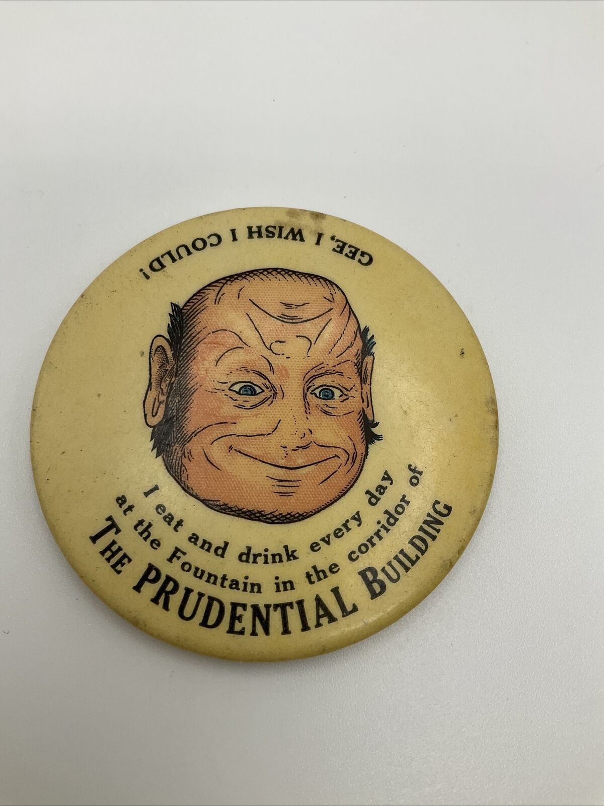 Antique Early 1900 Prudential Building Advertising Pocket Mirror