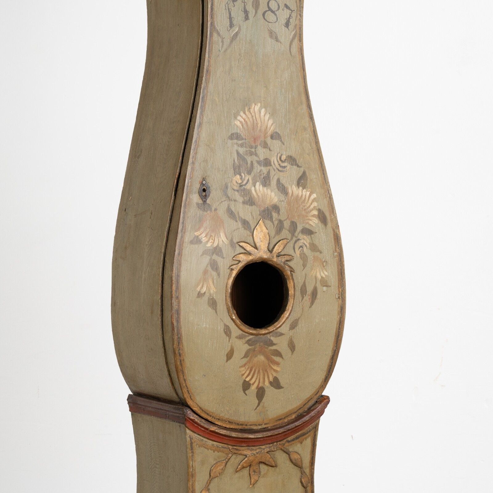 1787 Swedish Mora Grandfather Clock with Original Green Paint