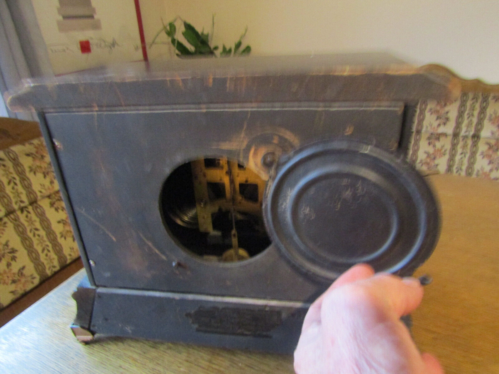Late 1800s New Haven Black Mantle Clock