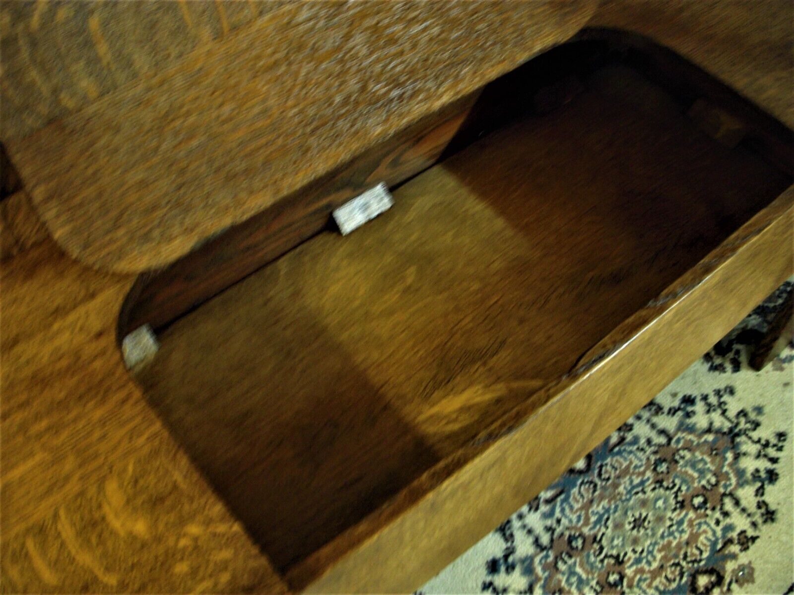 Refinished 1900s Oak Hall Bench Set with Mirror