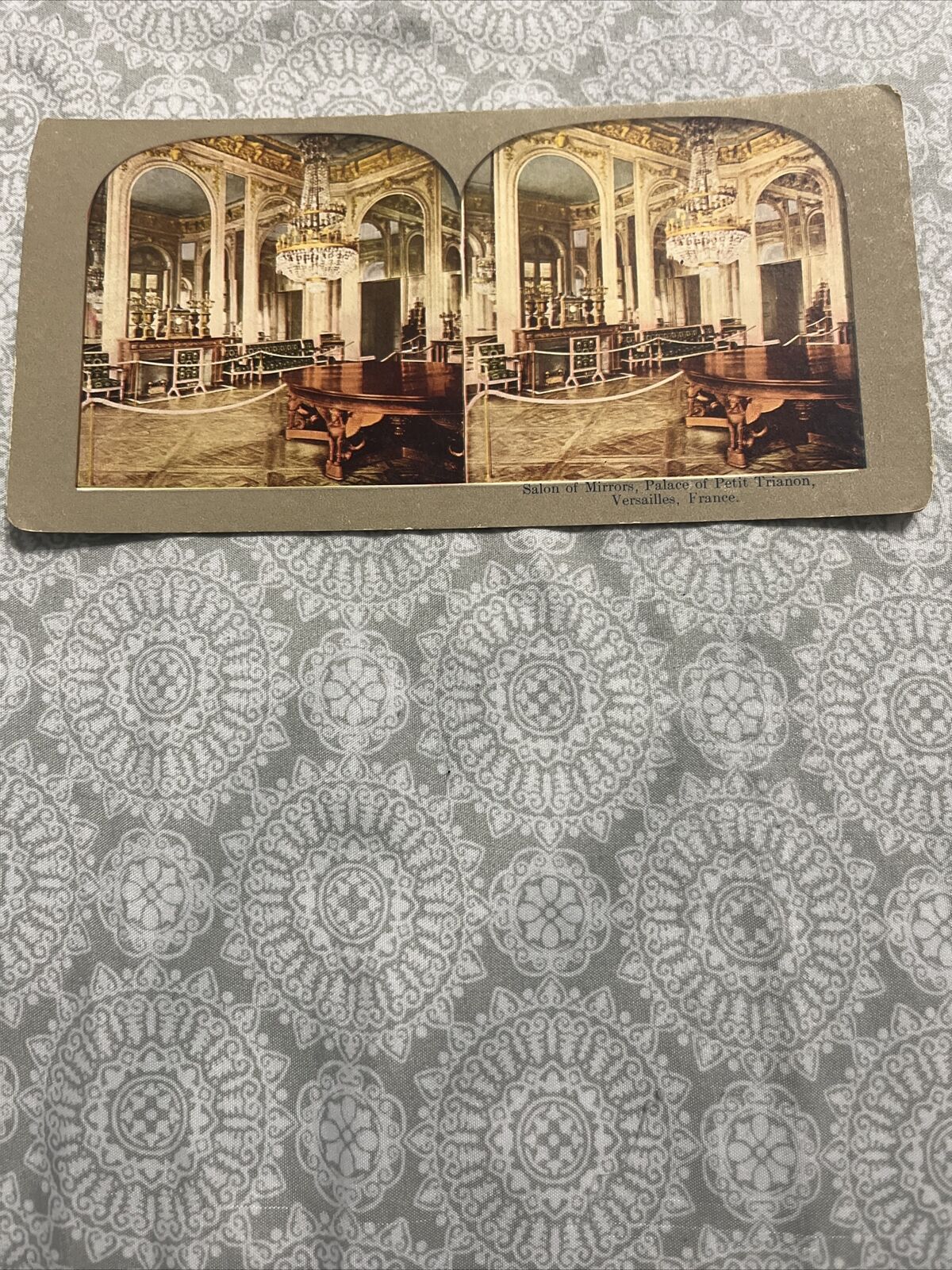 Antique 1900's Palace Petit Trianon France Stereoview Mirror