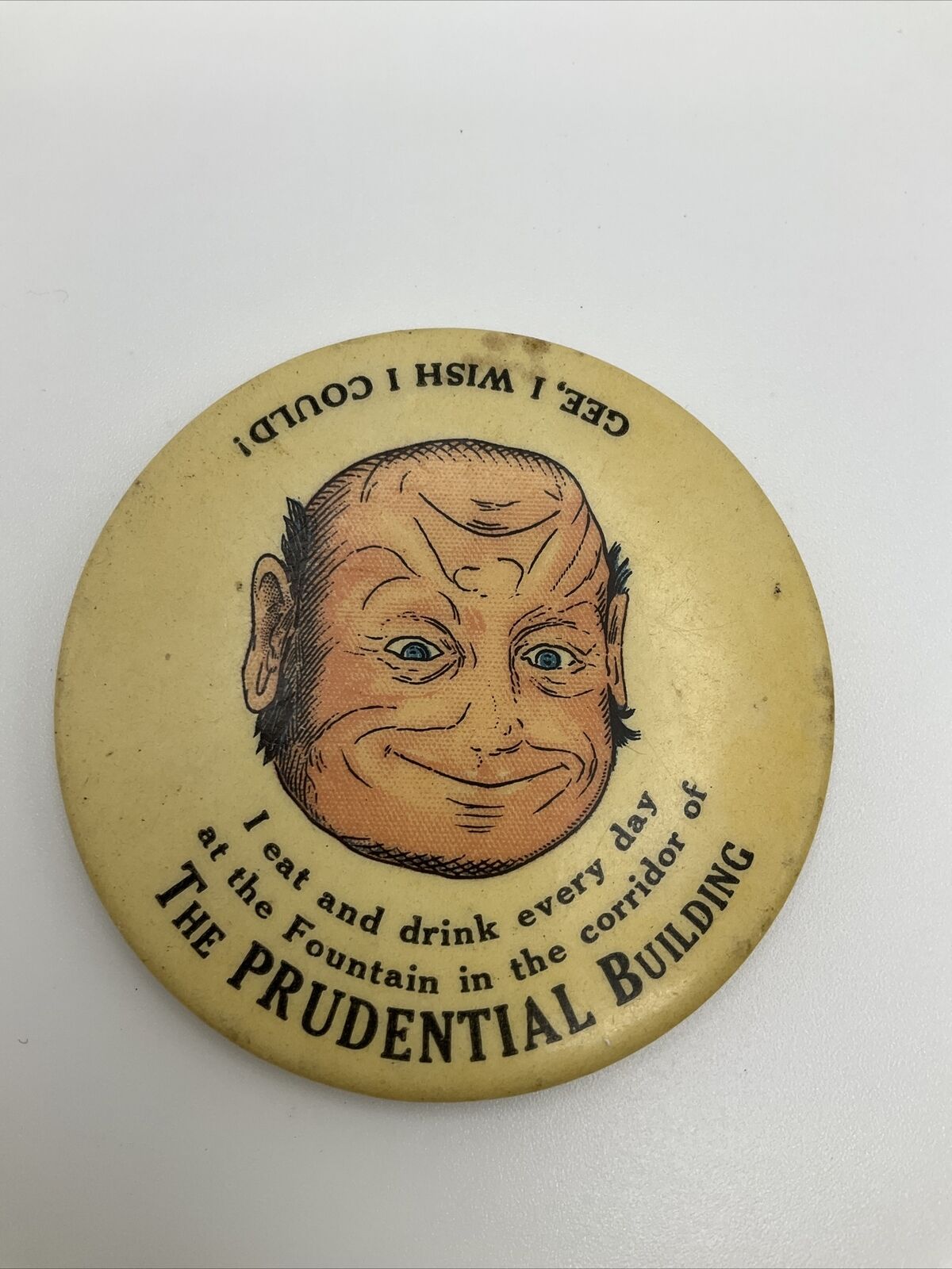 Antique Early 1900 Prudential Building Advertising Pocket Mirror