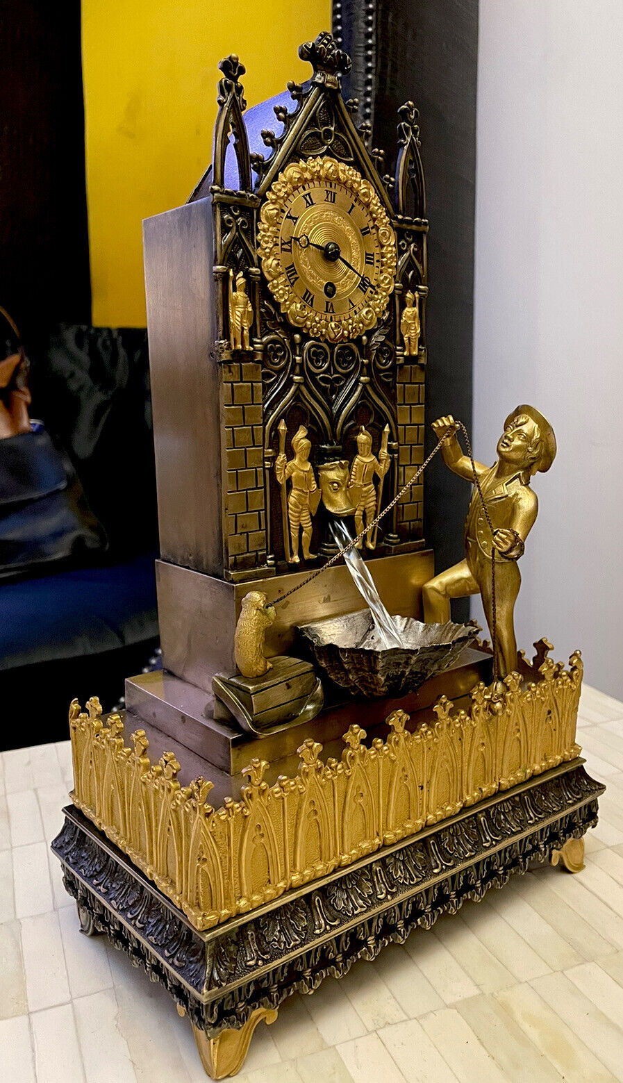 1800s French Bronze Automaton Animation Clock - Rare