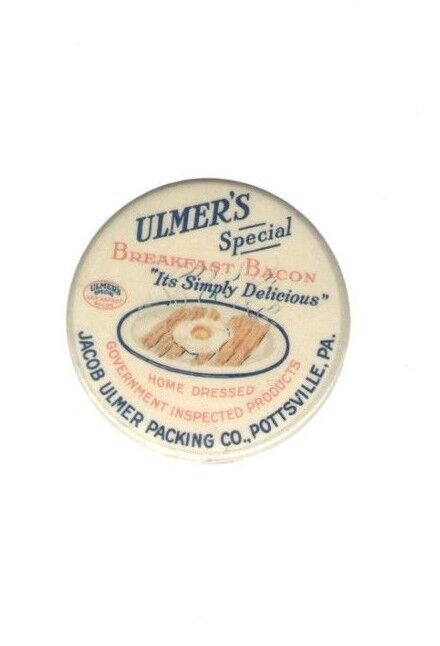1900s Ulmer's Bacon and Eggs Pocket Mirror