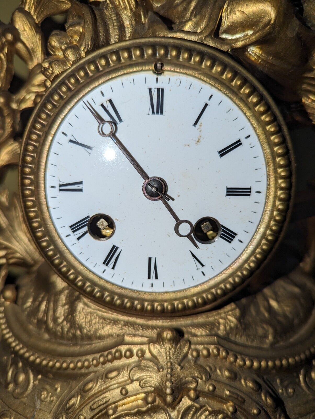 French Japy Freres Spelter Clock from 1800s, Restoration