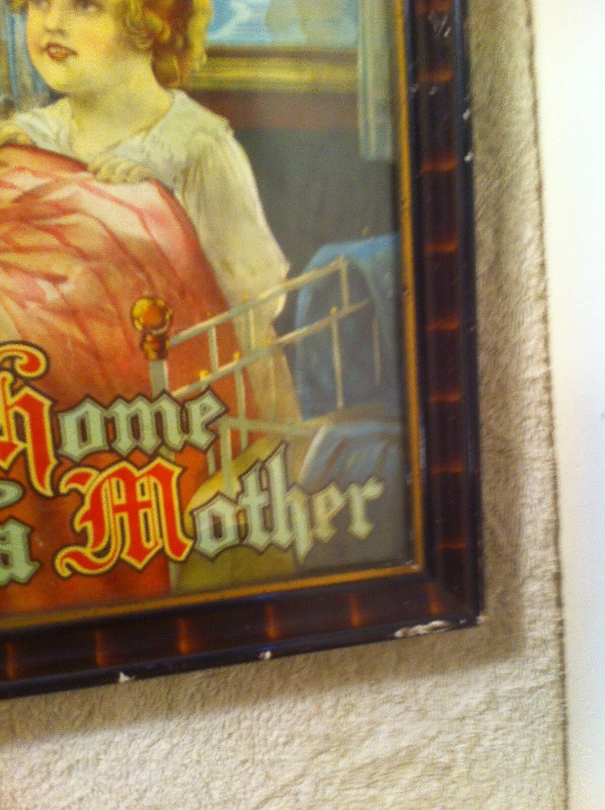 1900s Litho Print in Antique Frame - Mother and Child