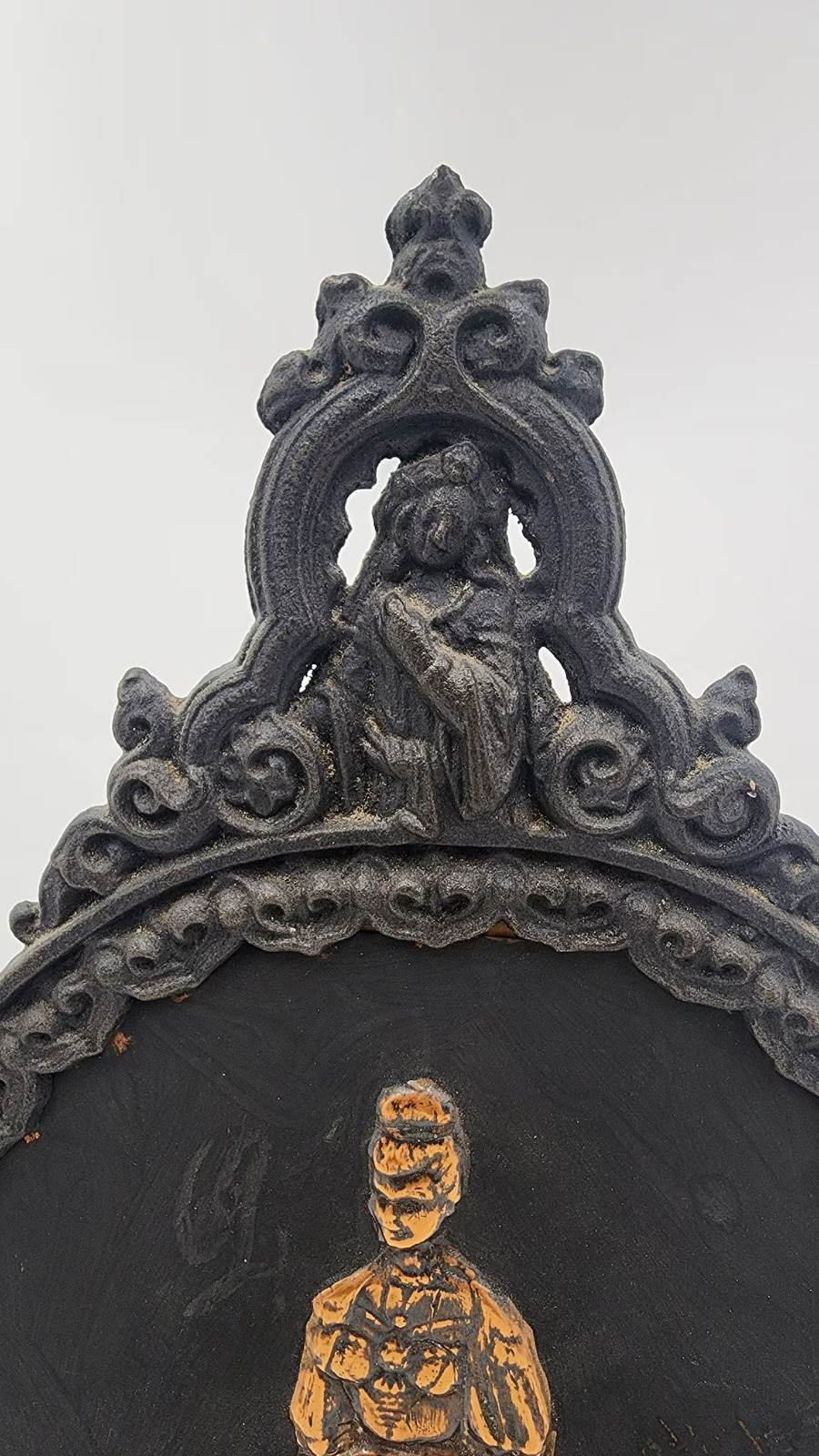 Italian Rococo Cast Iron Gilt Vanity Dresser Mirror 1890s-1900s
