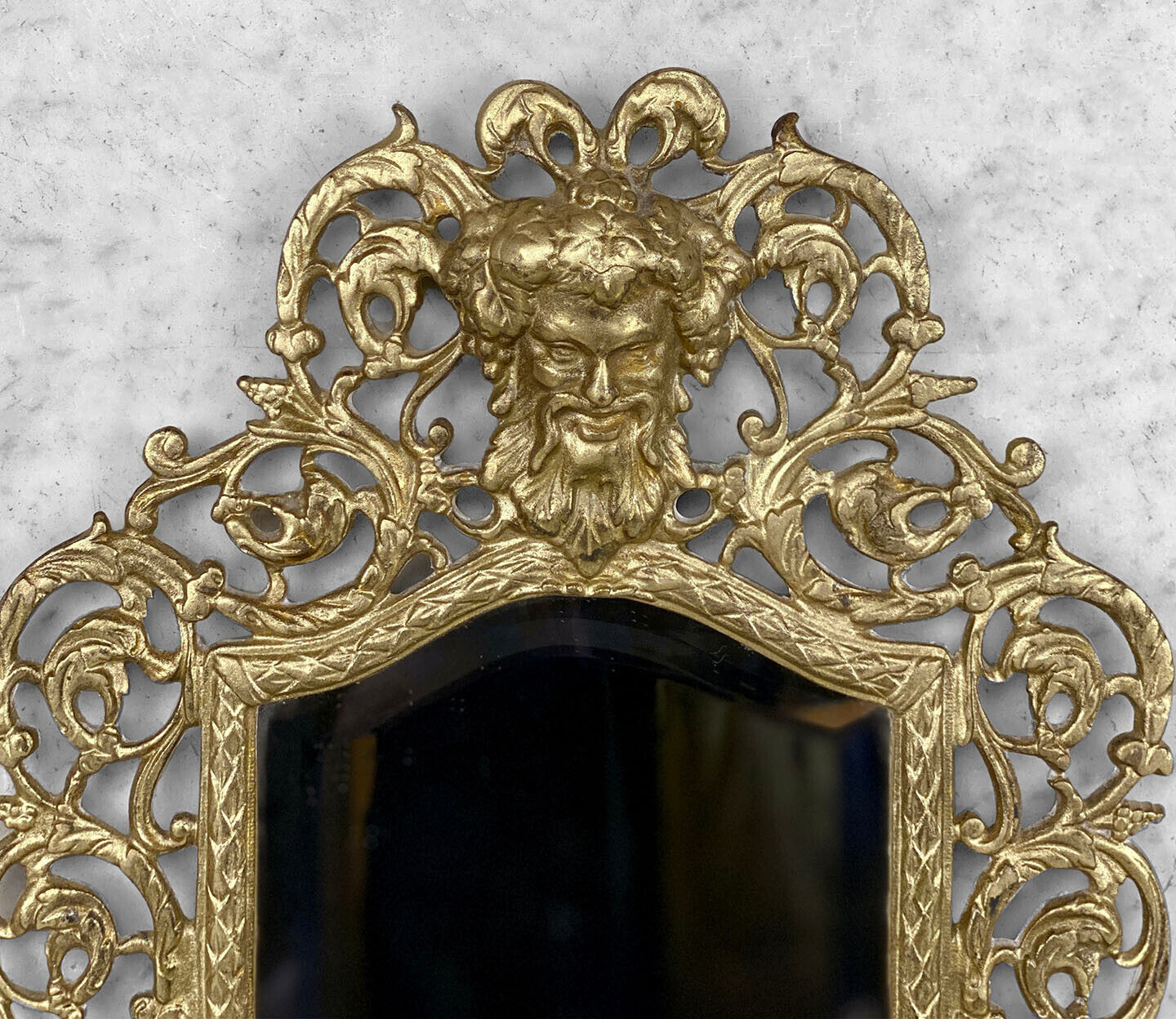 Gold Gilded Rococo Bacchus Candle Holder Sconce Mirror