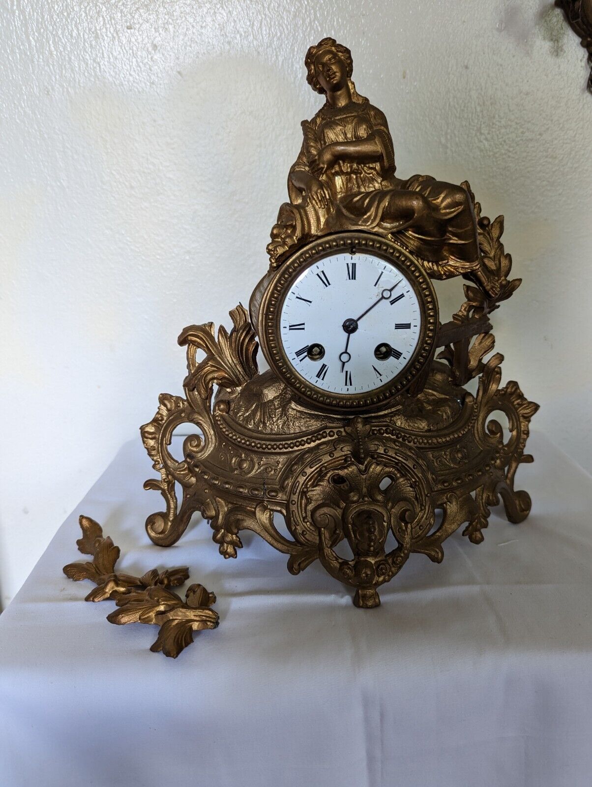 French Japy Freres Spelter Clock from 1800s, Restoration