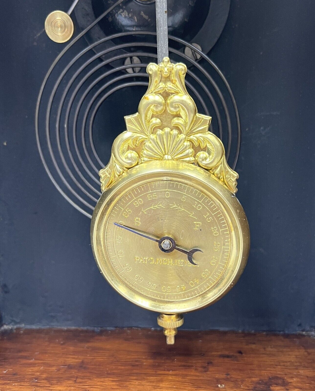 1800s Walnut Wood Working New Haven Mantel Clock
