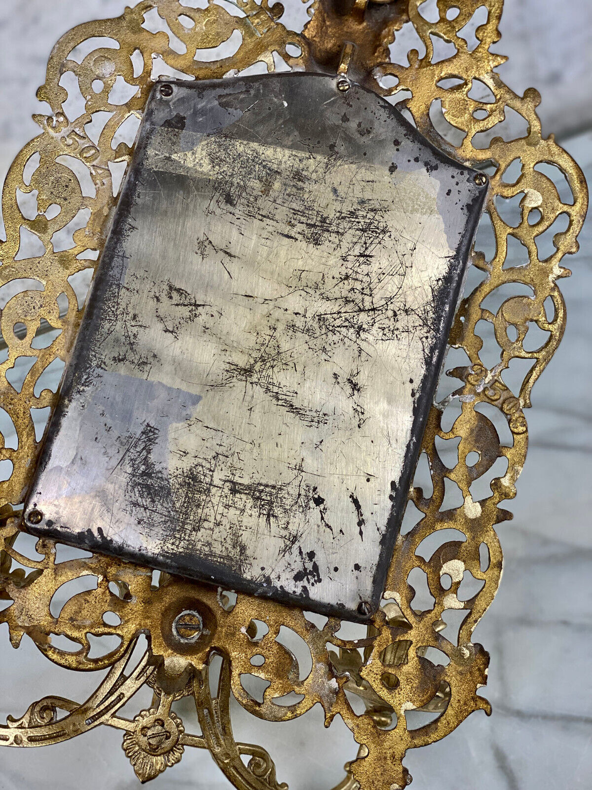 Gold Gilded Rococo Bacchus Candle Holder Sconce Mirror