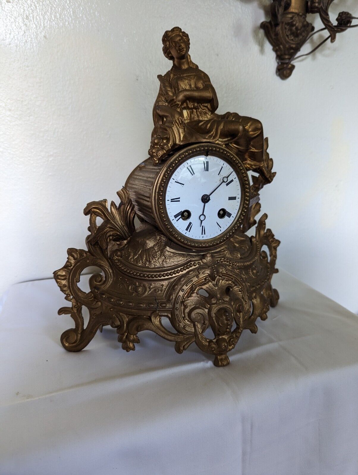French Japy Freres Spelter Clock from 1800s, Restoration
