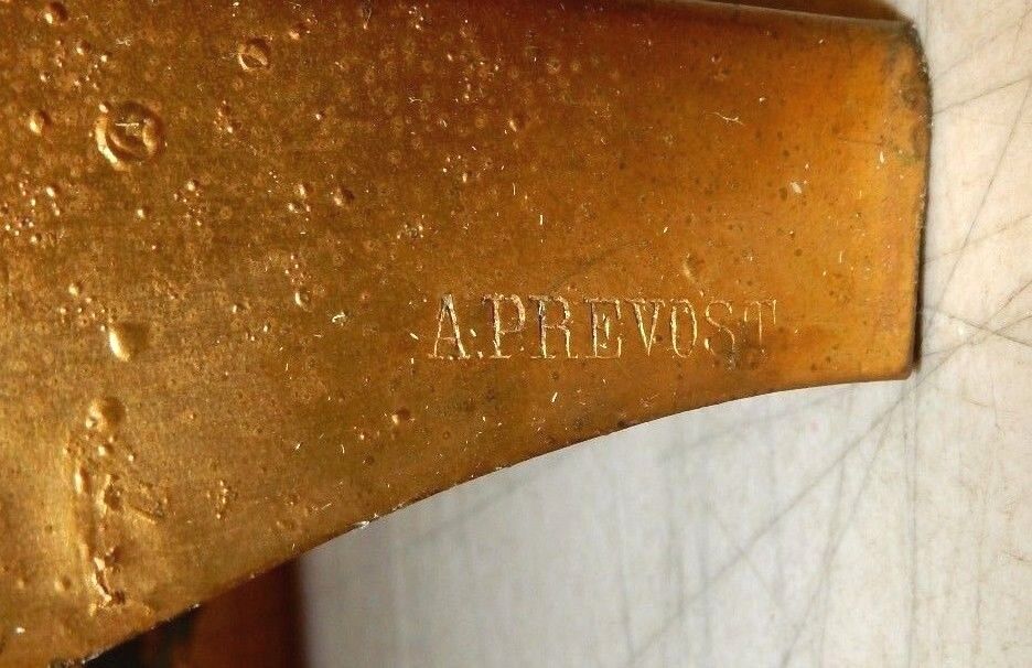 1800's A. Prevost Gold Gilt Bronze Mantel Clock