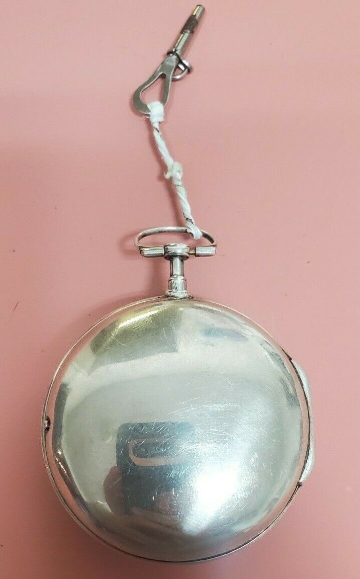 1700's Swiss Fusee Pocket Watch Sterling Pair Case