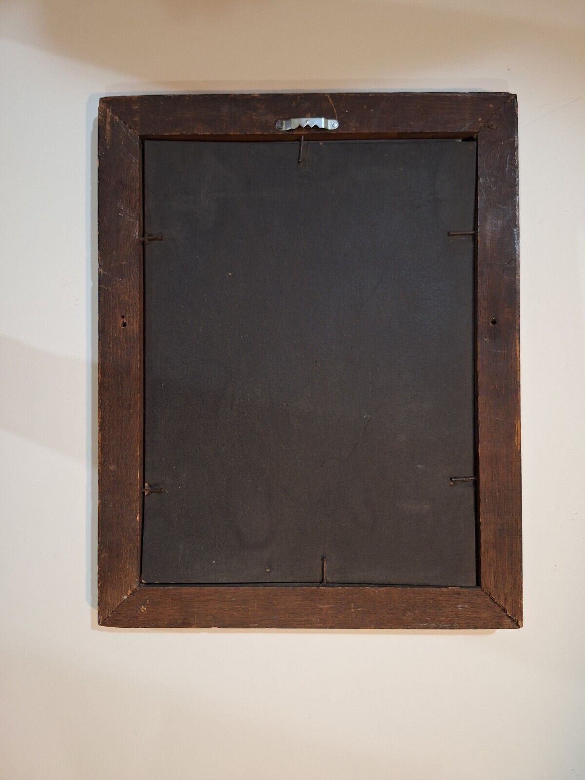 1900's Solid Oak Beveled Mirror in Vintage Frame