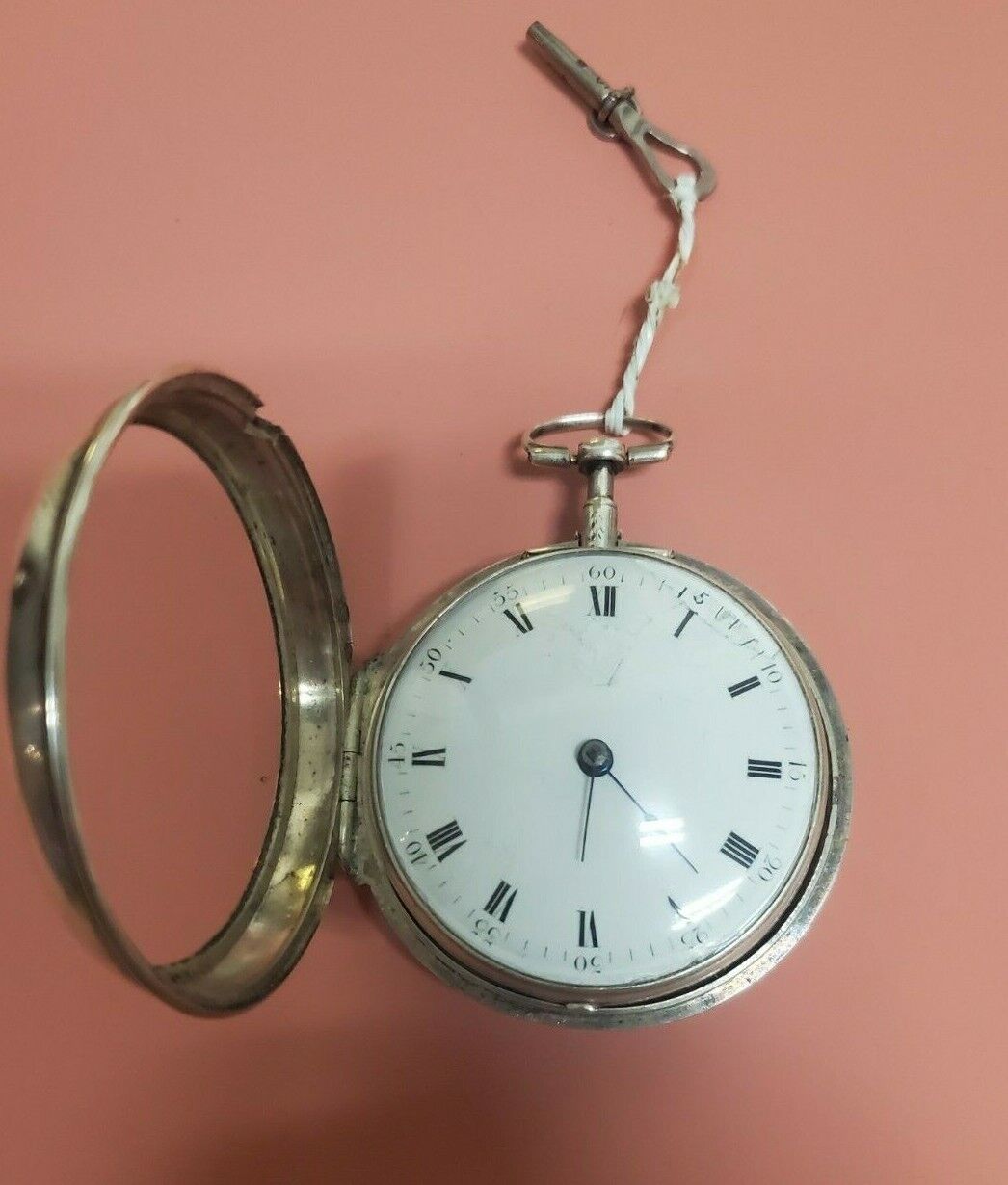 1700's Swiss Fusee Pocket Watch Sterling Pair Case
