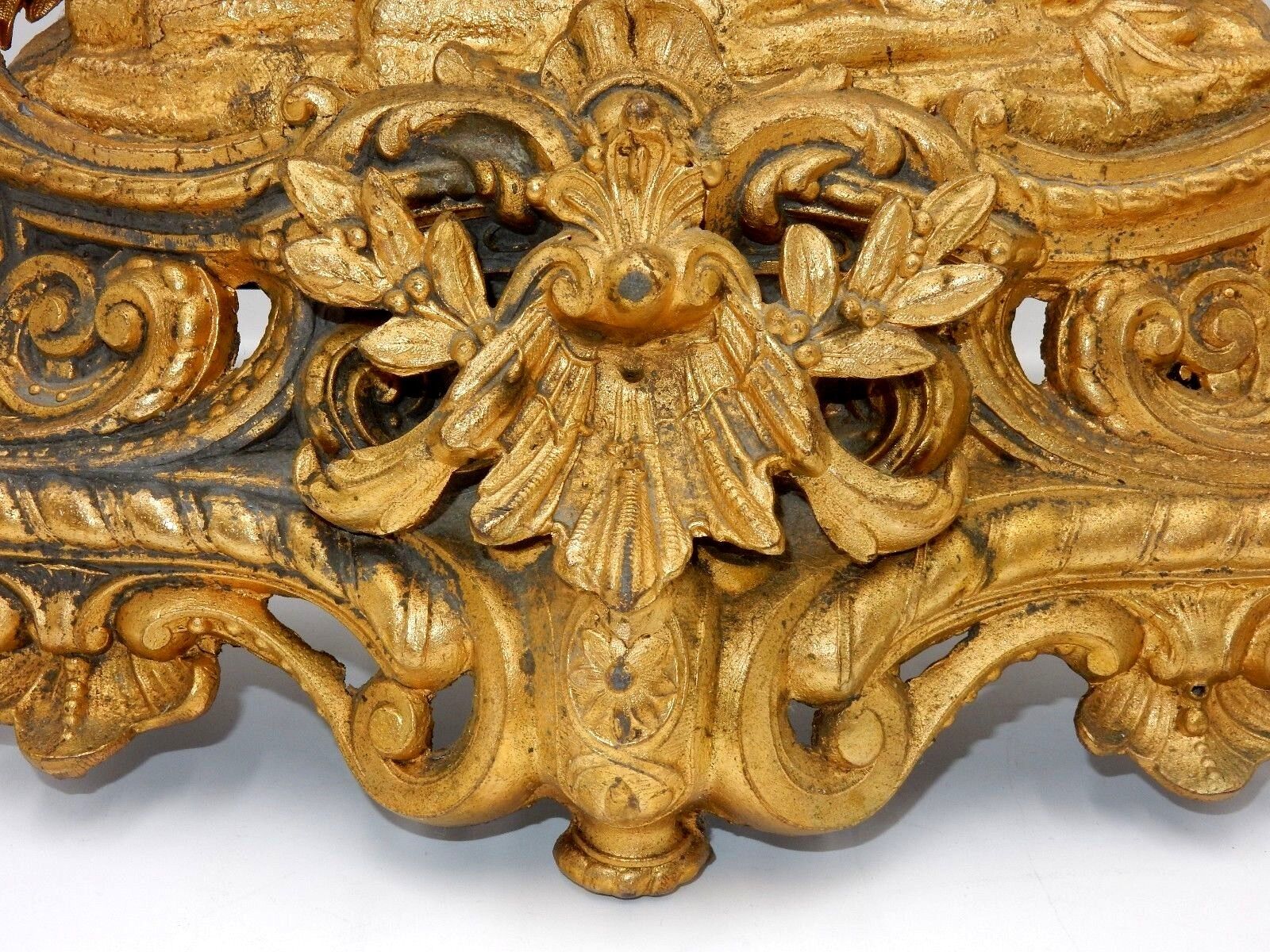 1800's A. Prevost Gold Gilt Bronze Mantel Clock