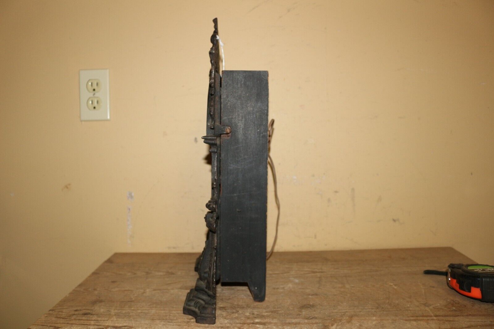 Gothic Victorian 1800's Ornate Cast Iron Mantel Clock