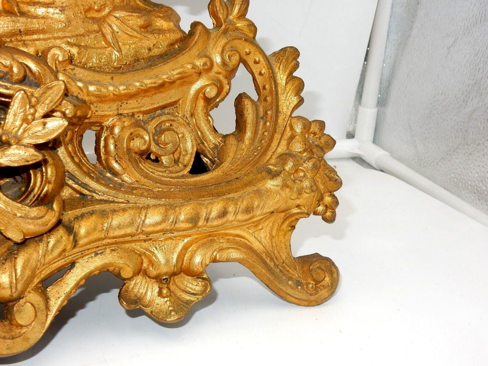 1800's A. Prevost Gold Gilt Bronze Mantel Clock