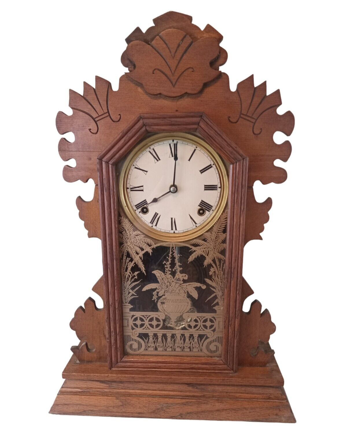 1800's S. LaRose Carved Victorian Gingerbread Shelf Clock