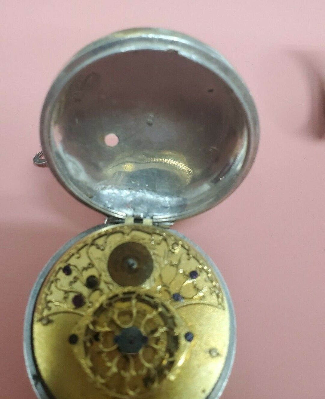 1700's Swiss Fusee Pocket Watch Sterling Pair Case