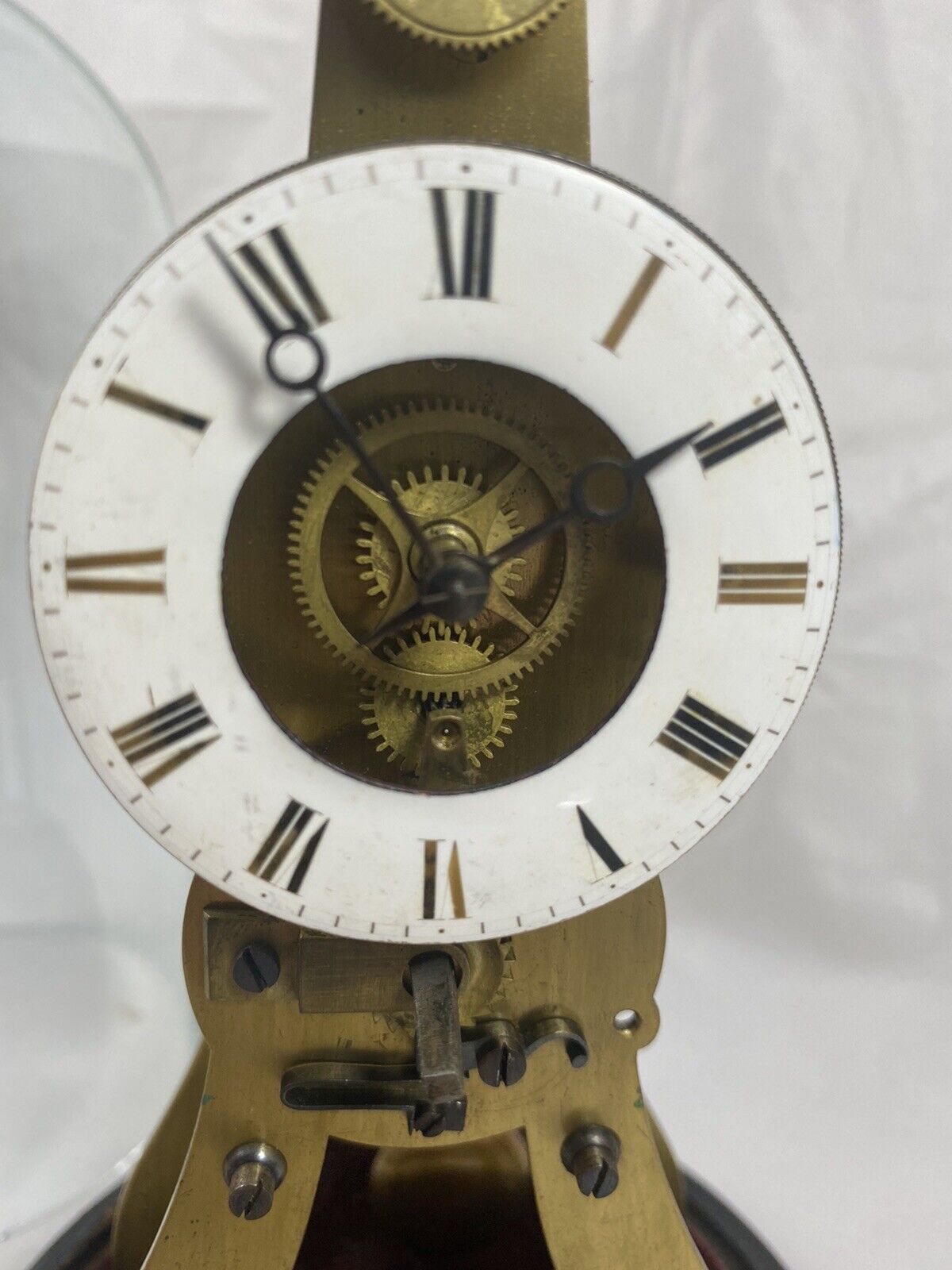 Pierret French Miniature Skeleton Clock 1800s Brass Dome