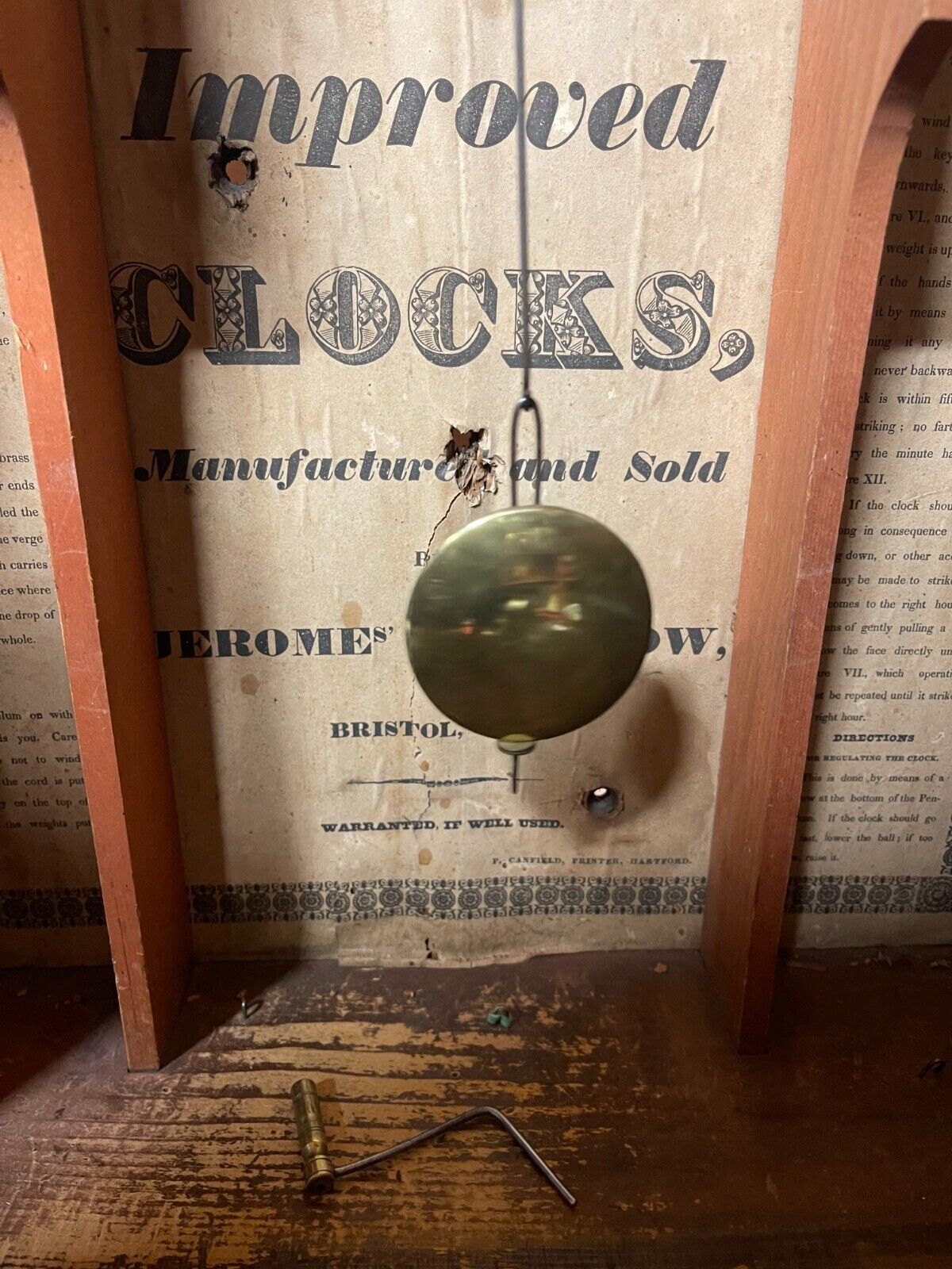1800's Jerome & Darrow Antique Clock