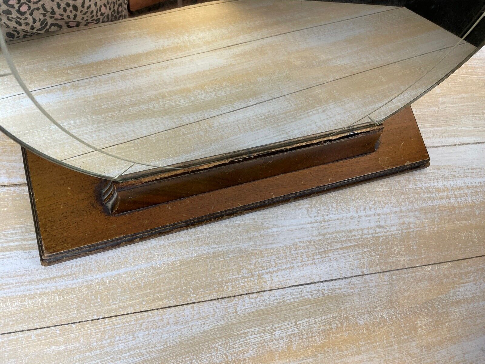 Antique Art Deco Travel Vanity Mirror 17"x19"x6