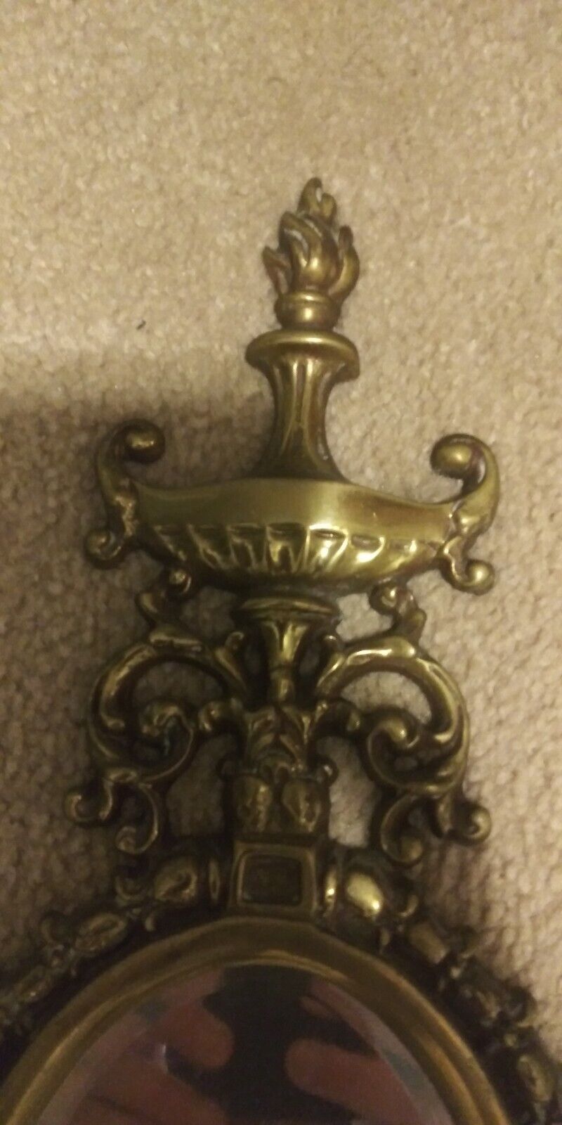 Antique brass wall sconse candle holder with "S" embossed