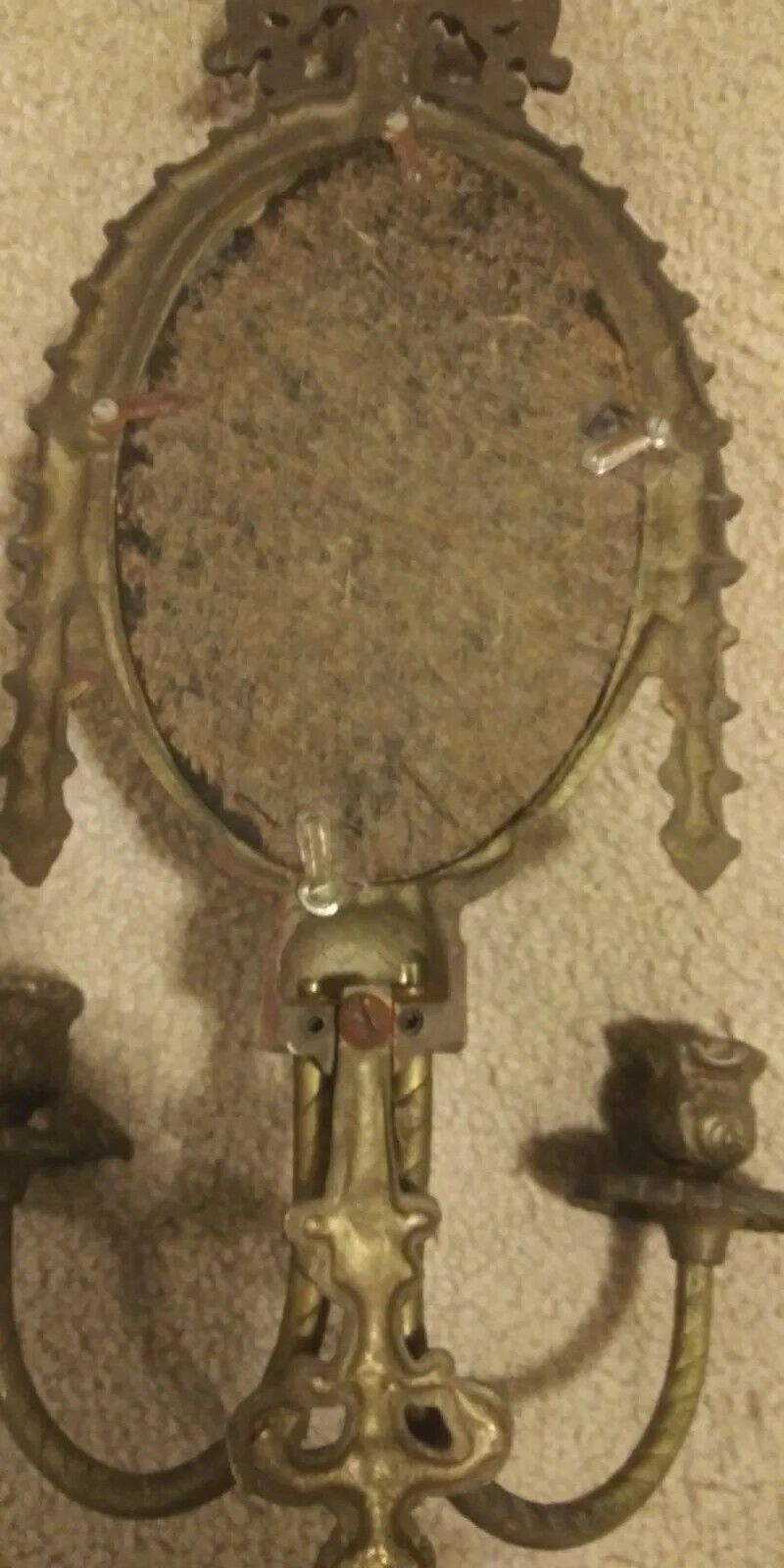 Antique brass wall sconse candle holder with "S" embossed