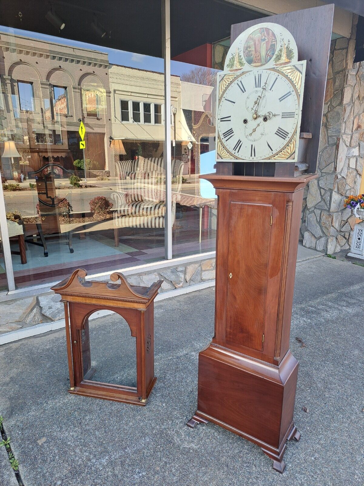 Elegant 19th Century English Mahogany Tall Case Clock
