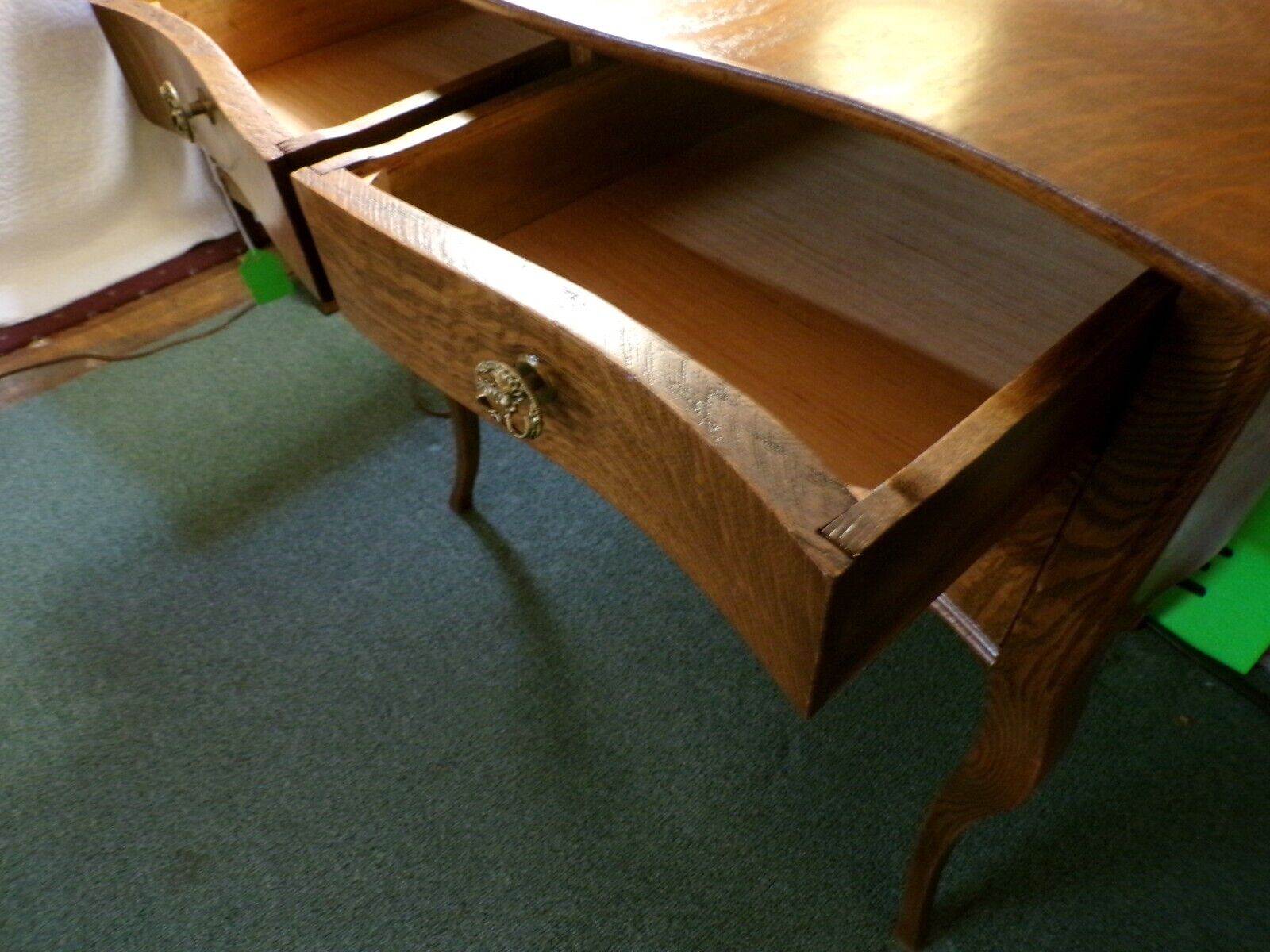 1900's Antique Oak Dresser Vanity with Beveled Mirror
