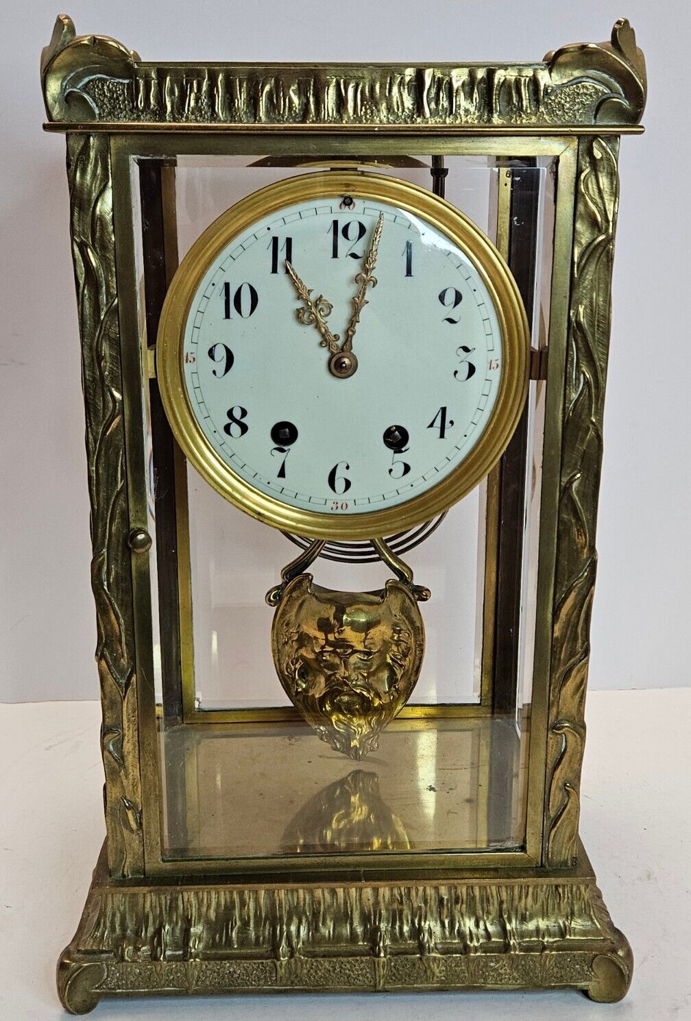 1800's French Victorian Crystal Regulator Clock with North Wind Face