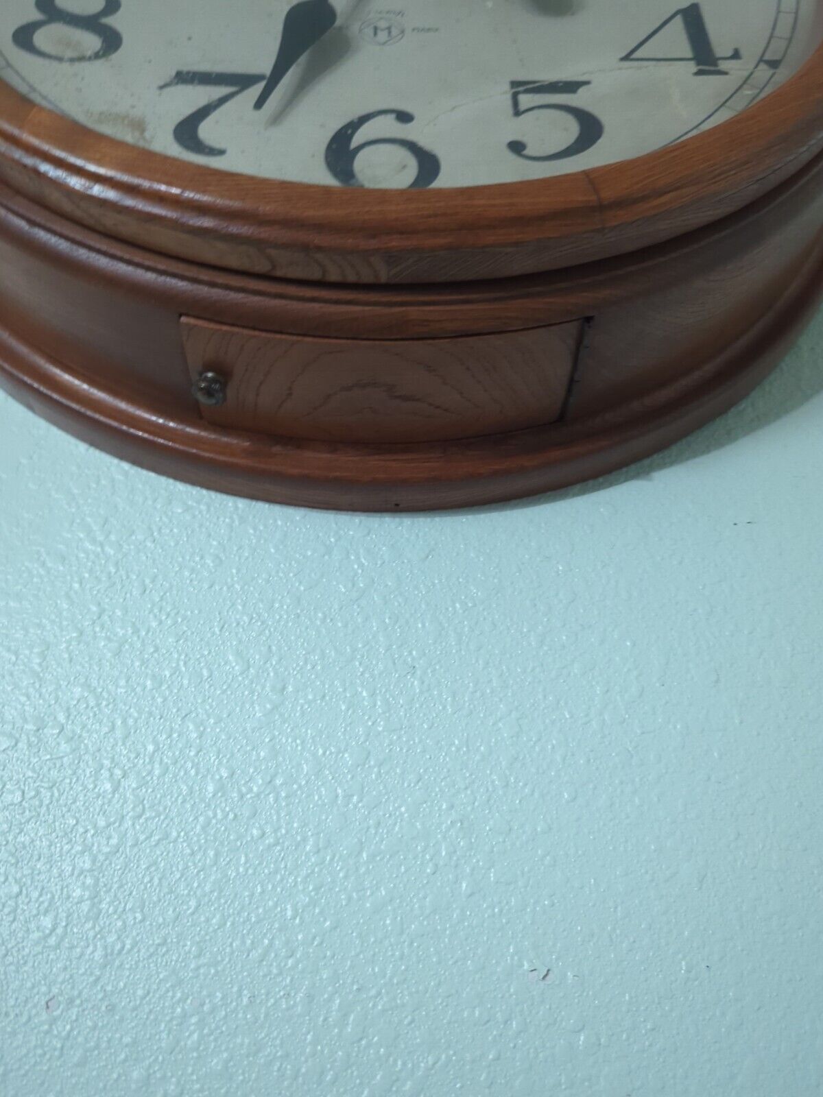 1800's Railroad Gallery Clock 19.75" Oak Case Antique
