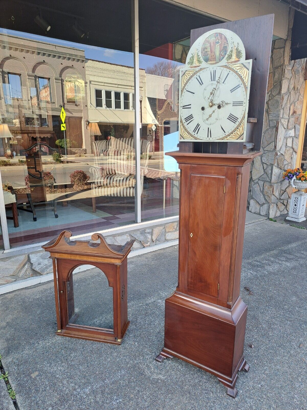 Elegant 19th Century English Mahogany Tall Case Clock