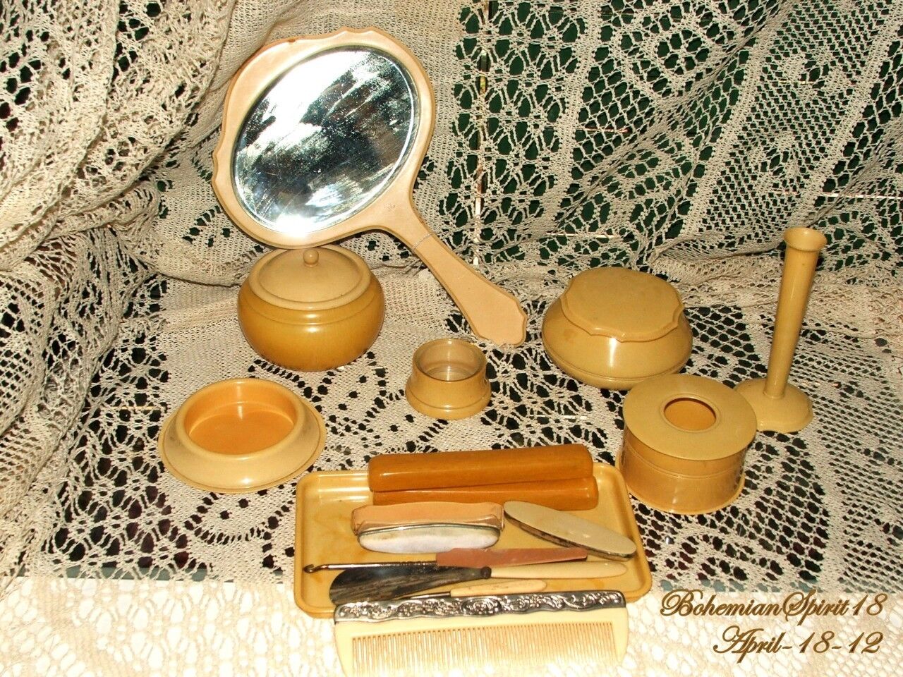 1800's Vintage Vanity and Manicure Set Collectibles