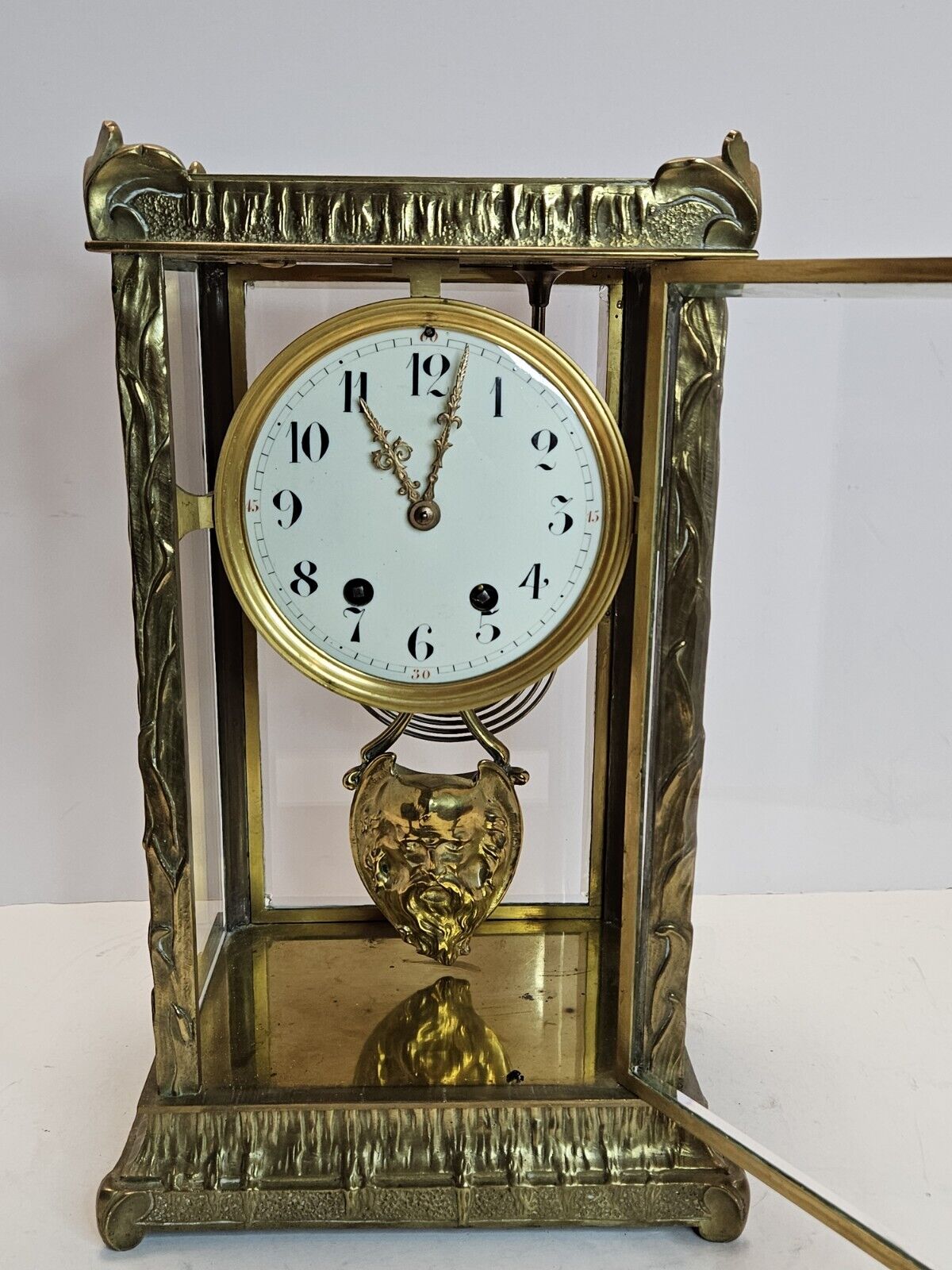 1800's French Victorian Crystal Regulator Clock with North Wind Face