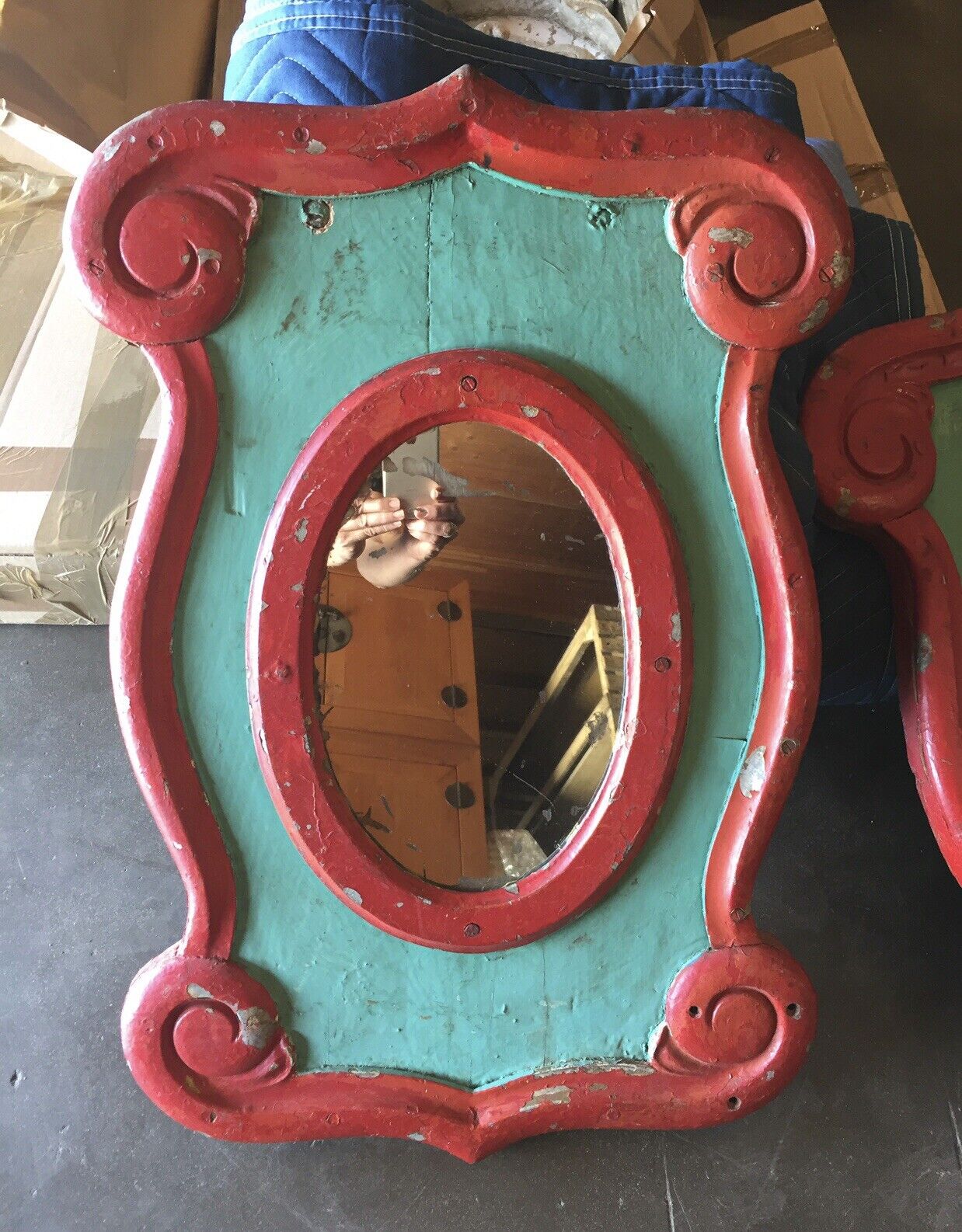 Antique Herschell Spillman Carnival Carousel Mirrors - Folk Art