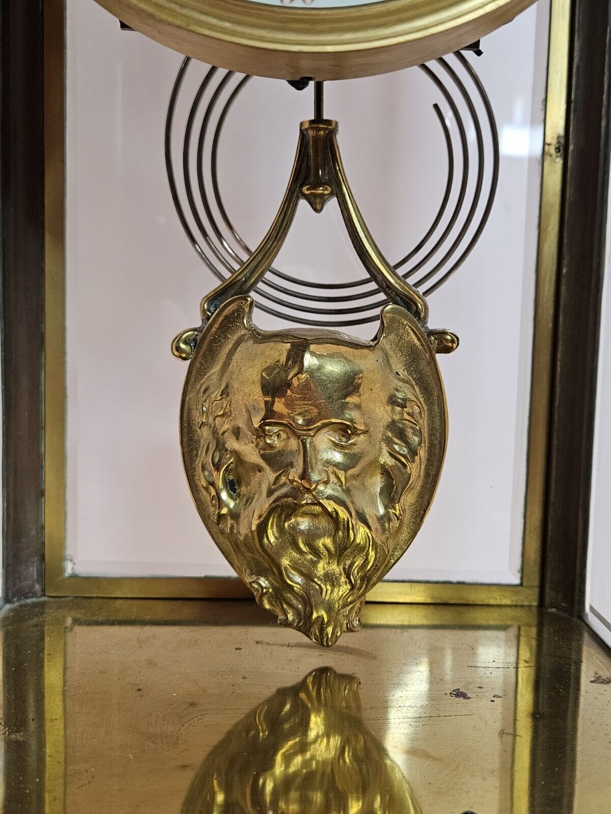 1800's French Victorian Crystal Regulator Clock with North Wind Face