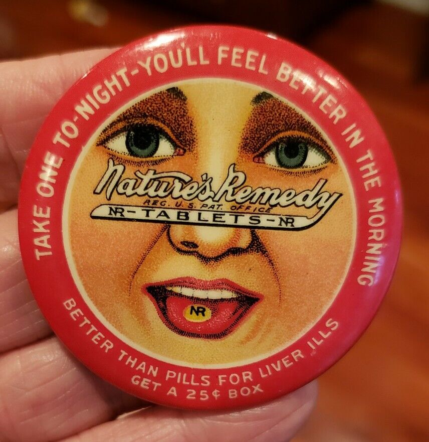 1900's Pocket Advertising Mirror - NATURE'S REMEDY