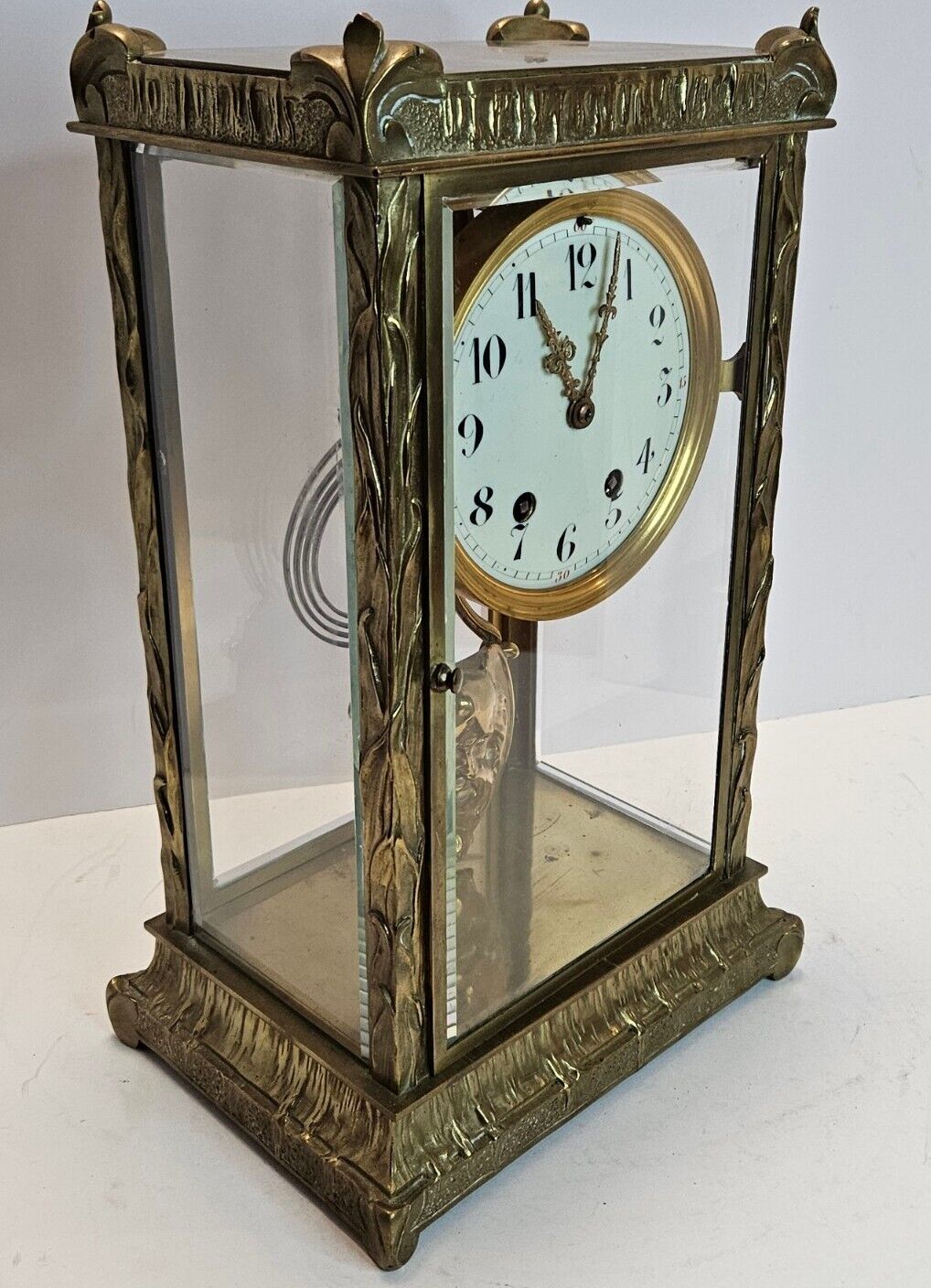 1800's French Victorian Crystal Regulator Clock with North Wind Face