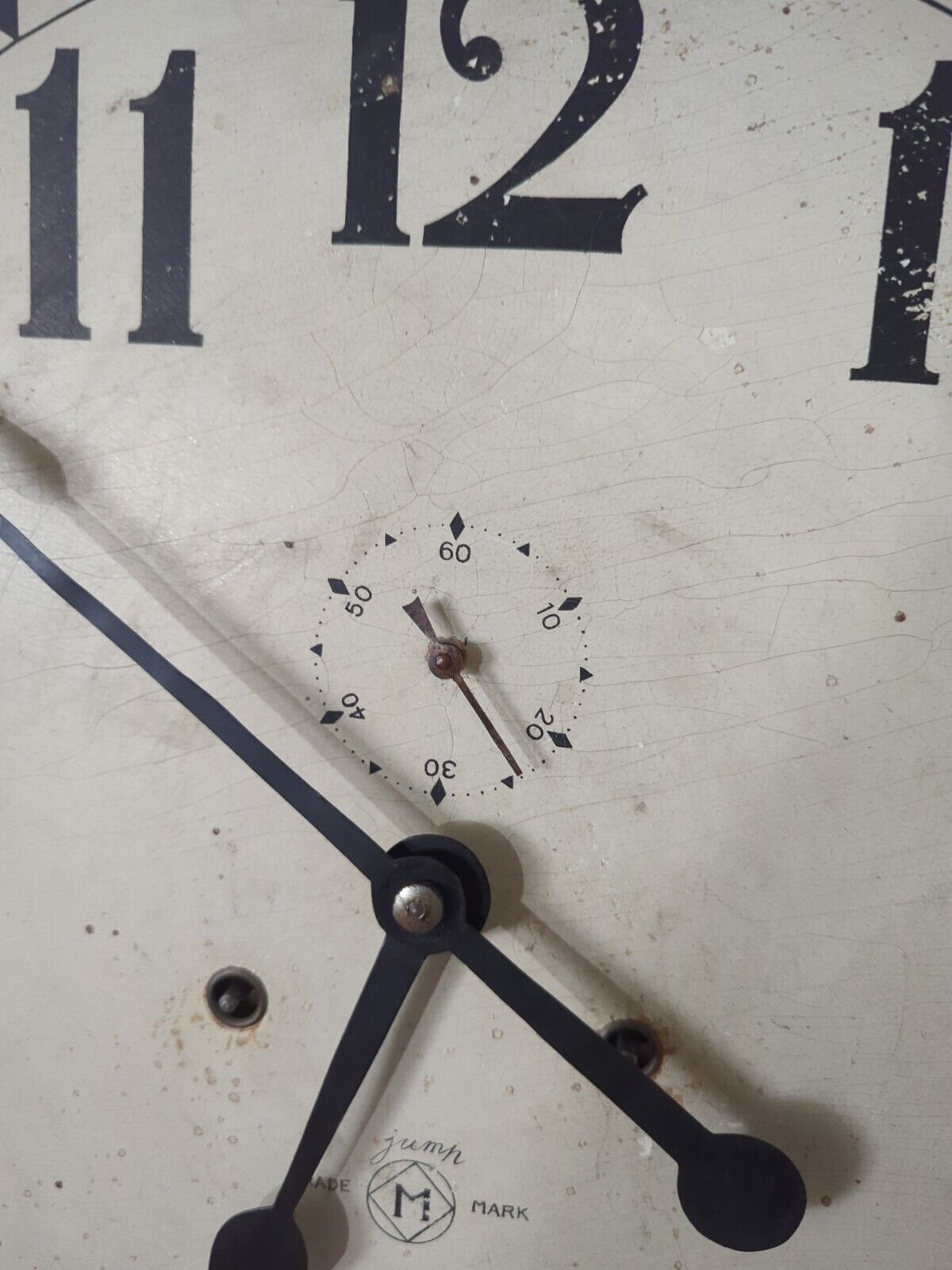 1800's Railroad Gallery Clock 19.75" Oak Case Antique
