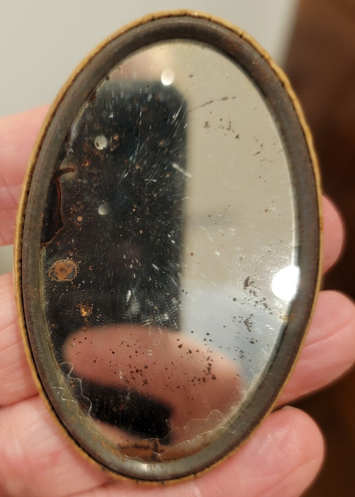 Vintage Zymole Trokeys Pocket Advertising Mirror 1900's Antique