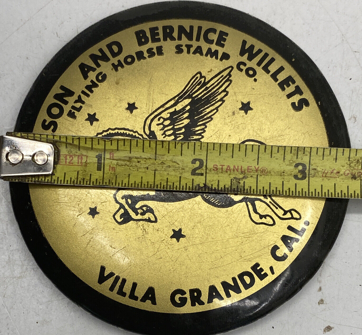 Early 1900s Advertising Pocket Mirror - Flying Horse Stamp Co