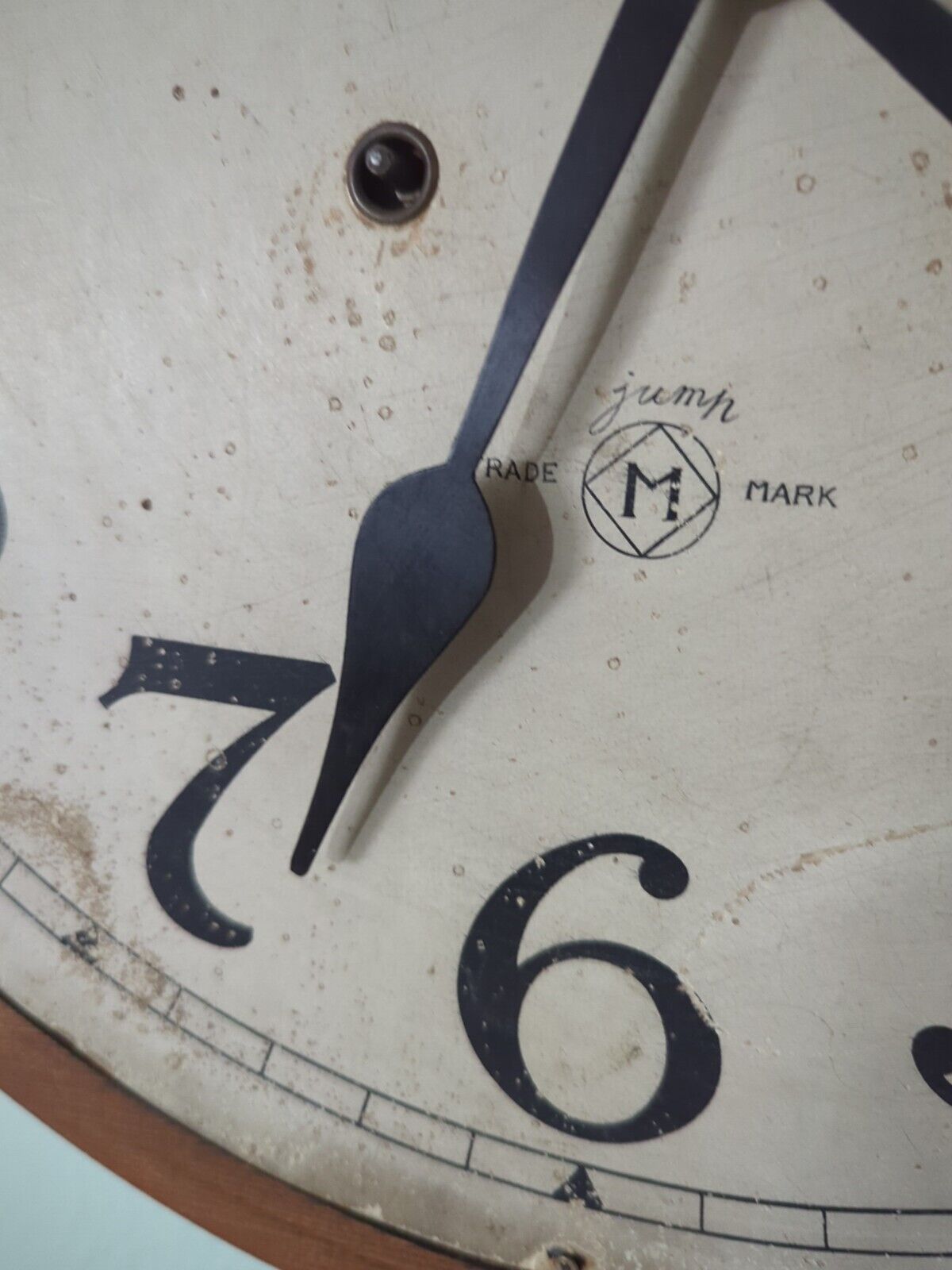 1800's Railroad Gallery Clock 19.75" Oak Case Antique