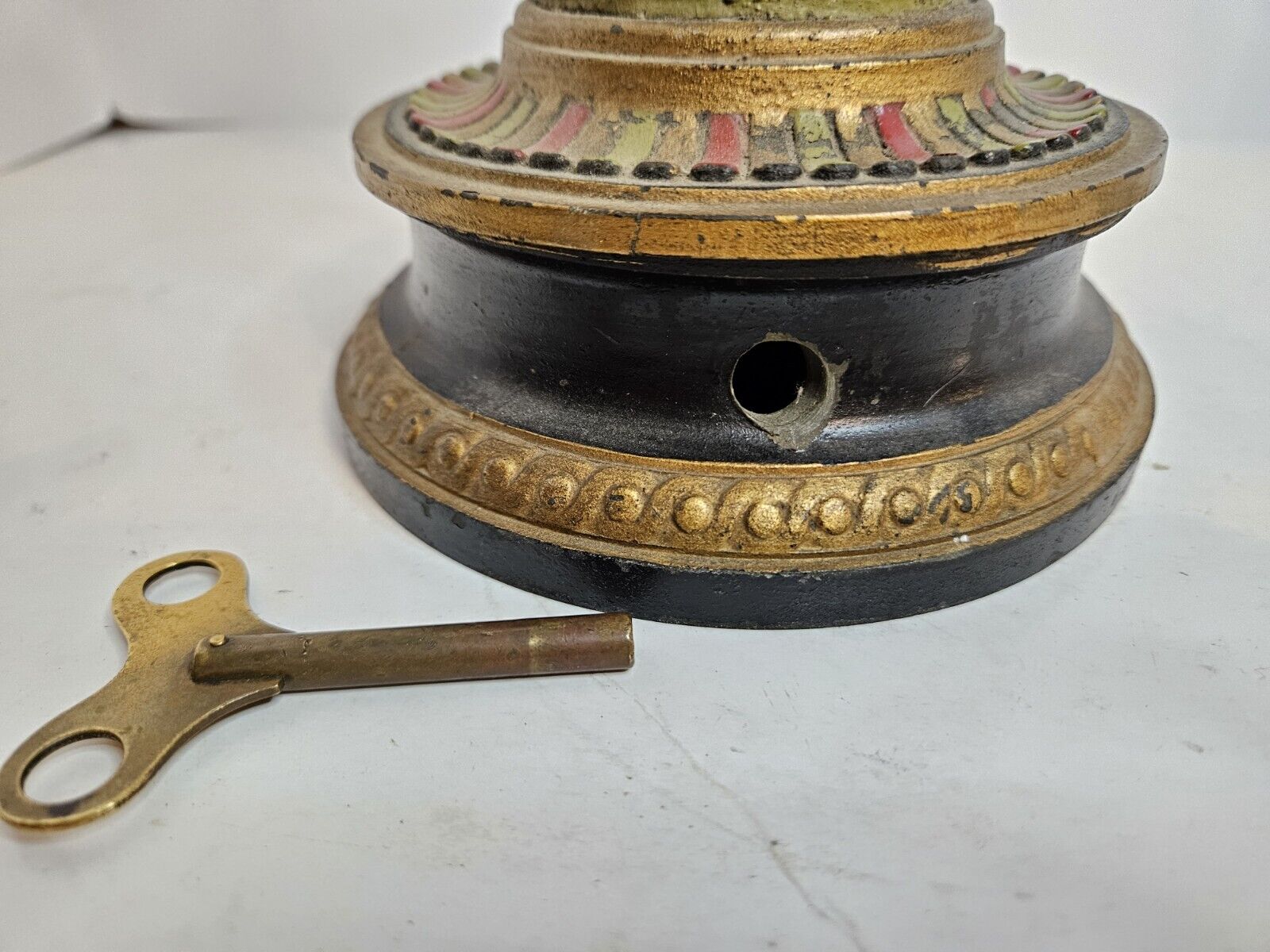 1800's French Candle Illuminated Figural Victorian Clock Statue