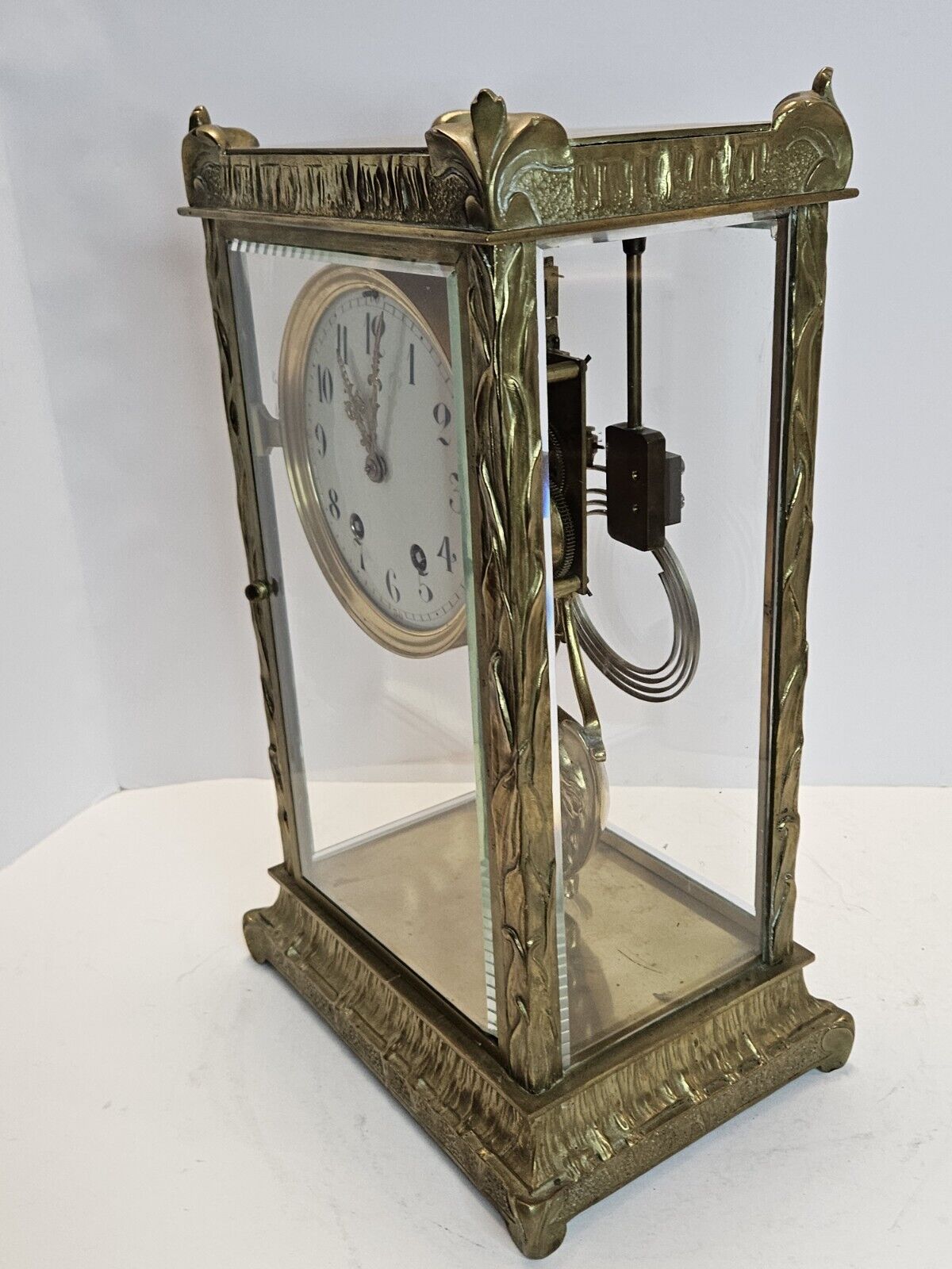 1800's French Victorian Crystal Regulator Clock with North Wind Face