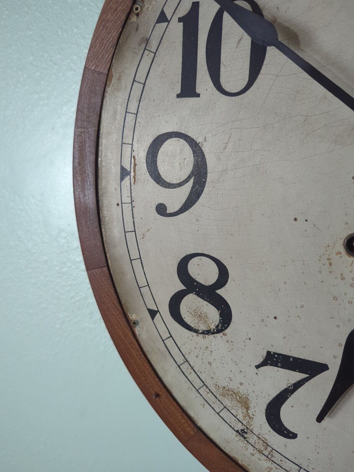 1800's Railroad Gallery Clock 19.75" Oak Case Antique